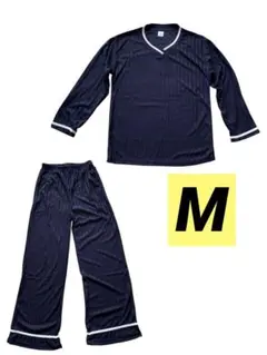 ⭐️新品⭐️ パジャマ　レディース　ネイビー　M　薄手　秋冬　長袖　セットアップ