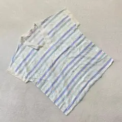 SPIRAL STEPS シャツ ストライプ柄 半袖 前開き　パステルカラー