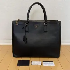 【美品】PRADA ガレリア サフィアーノ ブラック トートバッグ