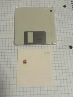【ビンテージ・当時物】アップル純正3.5“フロッピーディスク+純正ラベルH
