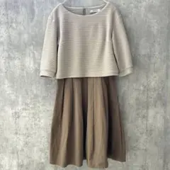 ✨美品✨ ナノユニバース 【F】 ワンピース フレア ドッキング 上品 キレカジ