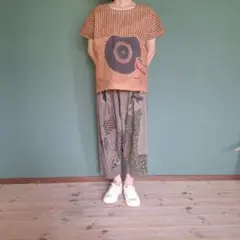 古着　手ぬぐいリメイク　サルエルパンツ