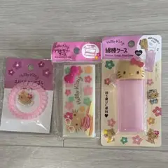 【新品未使用】日焼けキティ/ギャルキティ綿棒ケース、アクセサリーケース、ヘアゴム
