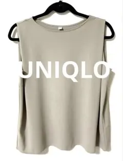 【レディース】【UNIQLO】トップス ノースリーブ ベージュ S