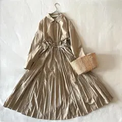《レイビームス》【フリー】シャツワンピース プリーツ ギャザー 上品 大人可愛い