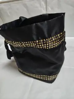 黒と金のボックス型エコバッグ
