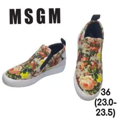 美品☆ MSGM スリッポン シューズ スニーカー 花柄 ゴア 36