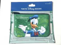 ディズニーリゾート　パークチケット柄　ポーチ　ドナルド