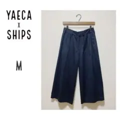 YAECA x SHIPS ワイドパンツ ワイドクロップドパンツ ネイビー M