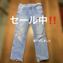 ZARAスキニー＆ダメージデニムTrefiano ライトブルー
