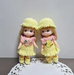 ミキマキちゃん手編み着せ替え人形用アウトフィット2着セット