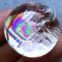 【虹特大！大特価！早い者勝ち】幸運水晶　天然石　アイリスクォーツ　水晶　丸玉21