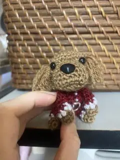 犬　あみぐるみ　サンタ