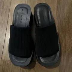 ローリーズファーム カンドウフィットニットサンダル M 黒