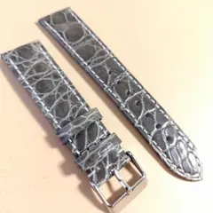 ＊20mm　クロコダイル　アリゲーター　リアルレザー　腕時計　ベルト（グレー）