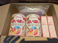 はいはい大缶2個&スティック20本　リッチェルほ乳びんレンジスチーム消毒パック