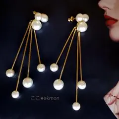 新品 未使用 D.U.E イーエム e.m. パール 華やか ピアス 両耳