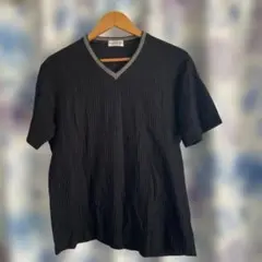 LANVIN ブラック Vネック TシャツLサイズ