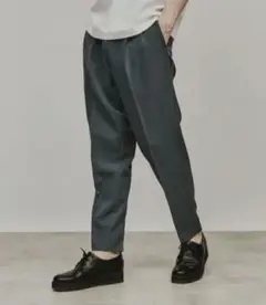 360度ストレッチワイドテーパードパンツ ブルー M