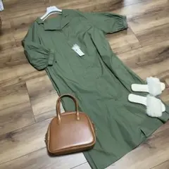 新品タグ付きお値下げFREE‘SMART タグ付きロングシャツワンピF size