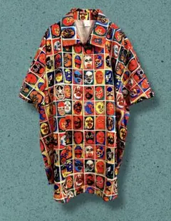 ヴィンテージ　レスラー　昭和レトロ　メンズ　シャツ　XL 派手シャツ