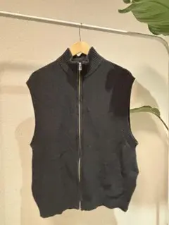 黒 ノースリーブ ベスト ジッパー付き