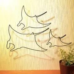 ワイヤークラフト アート マンタ エイ 壁掛け インテリア雑貨 No,1257