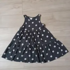 H&M　ワンピース　水玉　グレー　110　女の子