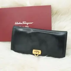 ✨美品✨ Ferragamo ガンチーニ ゴールド 長財布 クリップ 折りたたみ
