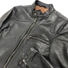 ハウスオブブルース ラムレザージャケット ライダース ブラック メンズL相当