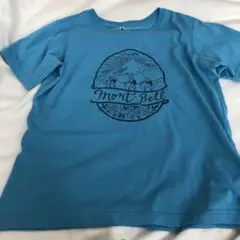 モンベルXSレディースTシャツ水色キャンプ速乾　花