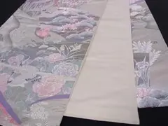 五番 美品 六通 袋帯 正絹 振袖用 礼装用 訪問着 色無地 色留袖