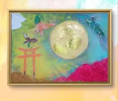 原画一点物！★満月祈り願い事★青龍神様　開運絵画　薔薇の強力波動
