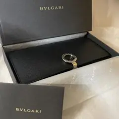 BVLGARIブルガリブルガリ ブラックレザー二つ折り財布