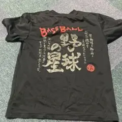 BASEBALL 野球の星 Tシャツ 黒　　F