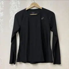 asics アシックス　黒 アンダーシャツ　長袖 トップス　レディース M