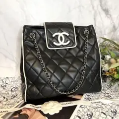 CHANEL シャネル【美品】デカココ バイカラー ショルダーバッグ マトラッセ