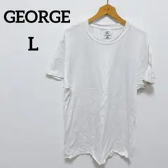美品 ジョージ GEORGE ホワイト Tシャツ 【L】 春 夏