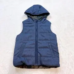 グローバルワーク ベスト　130 デニム　迷彩柄　リバーシブル　袖なし