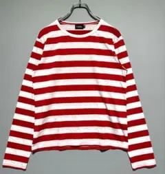スピードオレンジ　極美品　Mサイズ　赤と白のストライプ 長袖Tシャツ　ボーダー