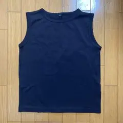 定番色　ブラック　ノースリーブ　トップス　レディース　L