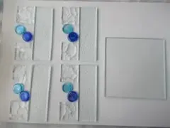 【37】ステンドグラス　カットガラス （鉛筆立て）ブルー