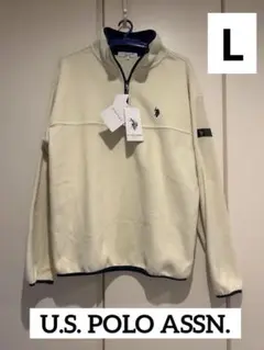特価 未使用 US POLO ASSN フリース トレーナー L アイボリー新品