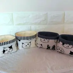 布バスケット　ミニミニバスケット　小物収納　４個組