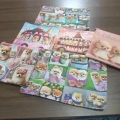 ポメラニアンパネル生地(handmade)タオルハンカチ、ポーチセット！