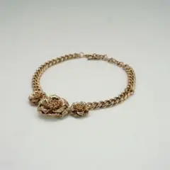 新品 AMORETTE フラワーモチーフネックレス チェーン ゴールド@KG42