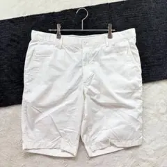 k1561【ユニクロ】XL 白 ショートパンツ メンズ コットン生地 夏