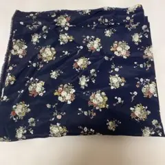 ネイビー花柄綿生地 100cm×100cm