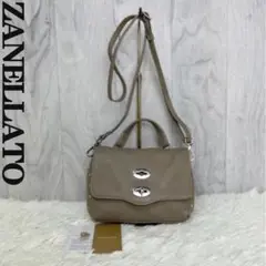 極美品♡人気♡タグ付♡グレージュ♡ザネラート レザー 2way ショルダーバッグ