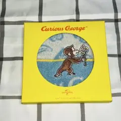 おさるのジョージ フラワーガーデン タオルハンカチ ブルー グッズ